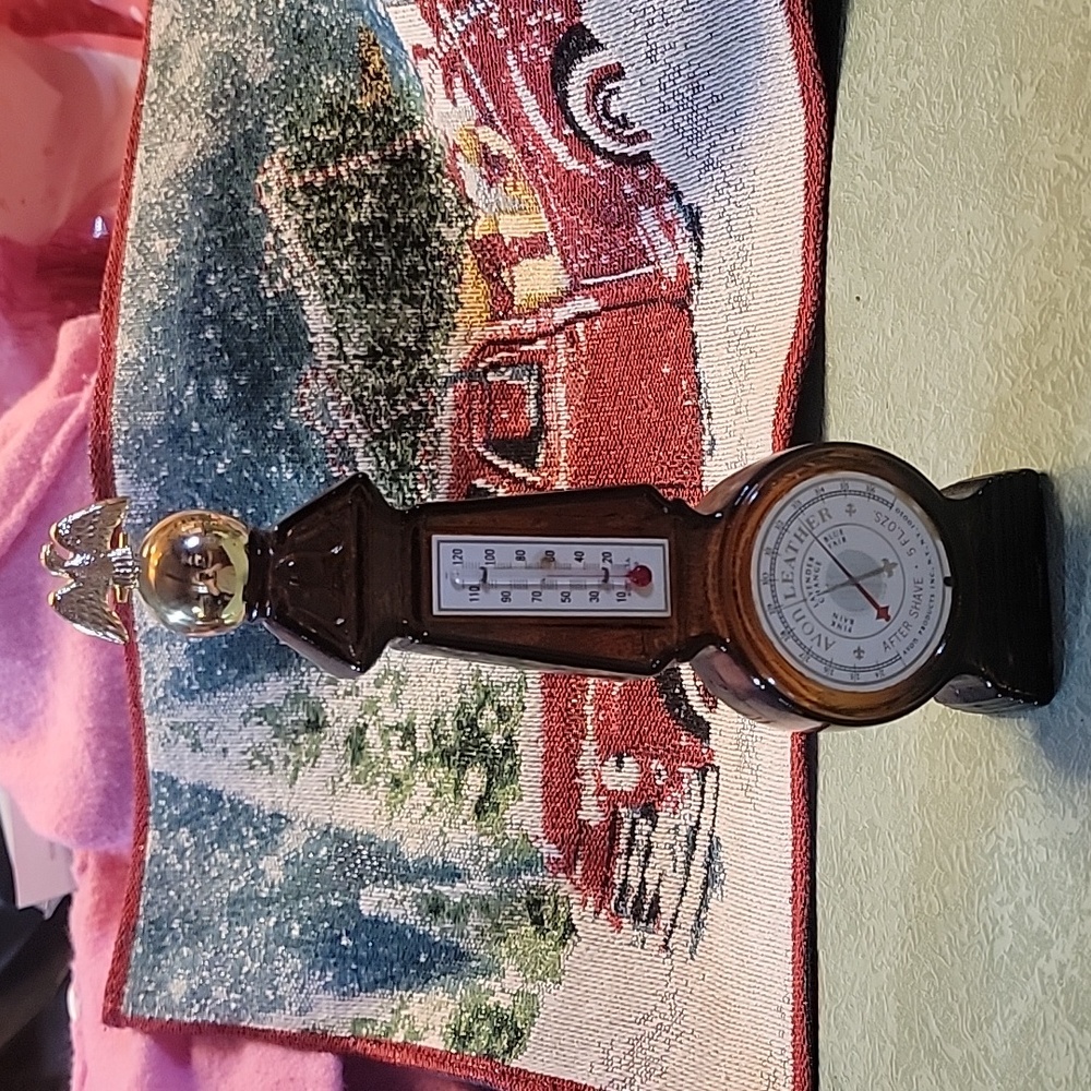 Avon Thermometer Leather After Shave Bottle